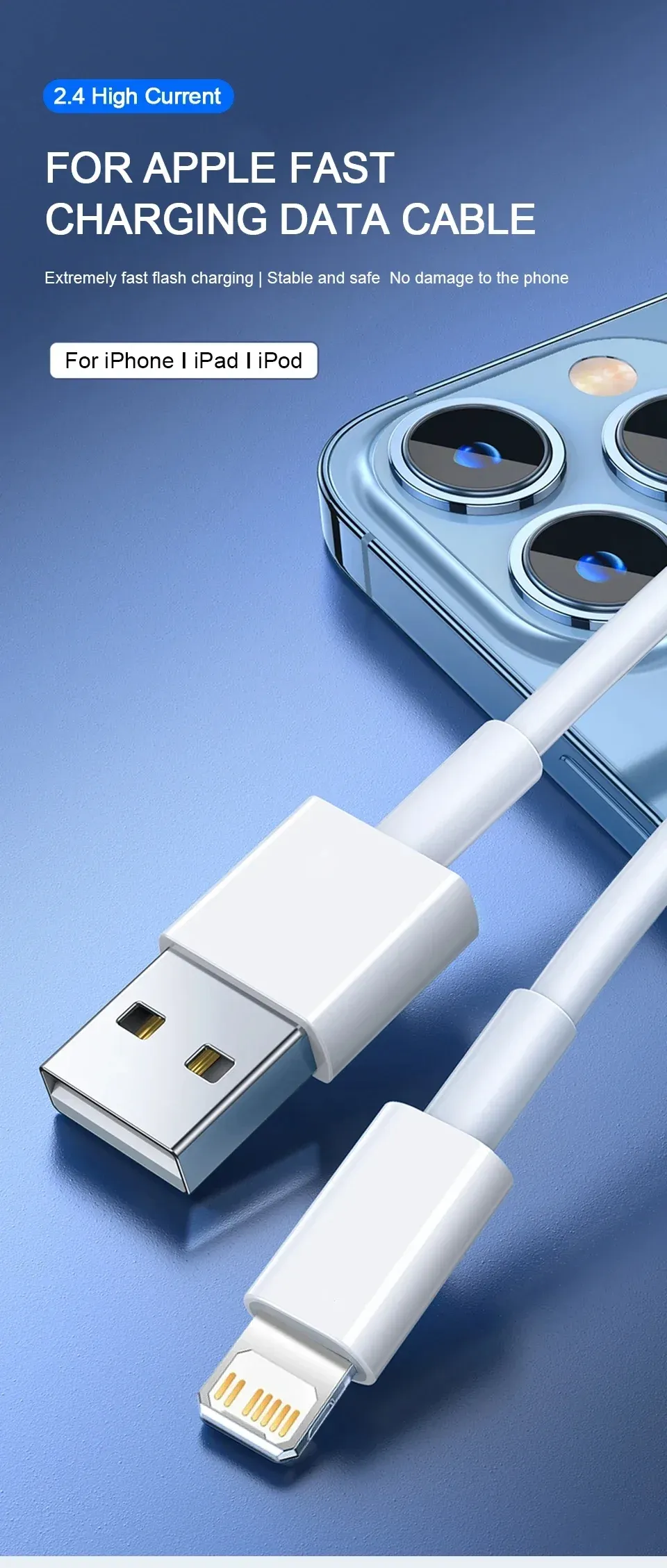 Câble USB Type-C à charge rapide, vue détaillée