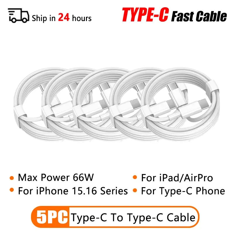 Câble USB-C vers USB-C PD 30 W / 66 W, compatible iPhone 16, 15, 14, 13, 12, 11, Pro, Pro Max, Mini, 7, 8, Plus, XS, XR, charge rapide 12