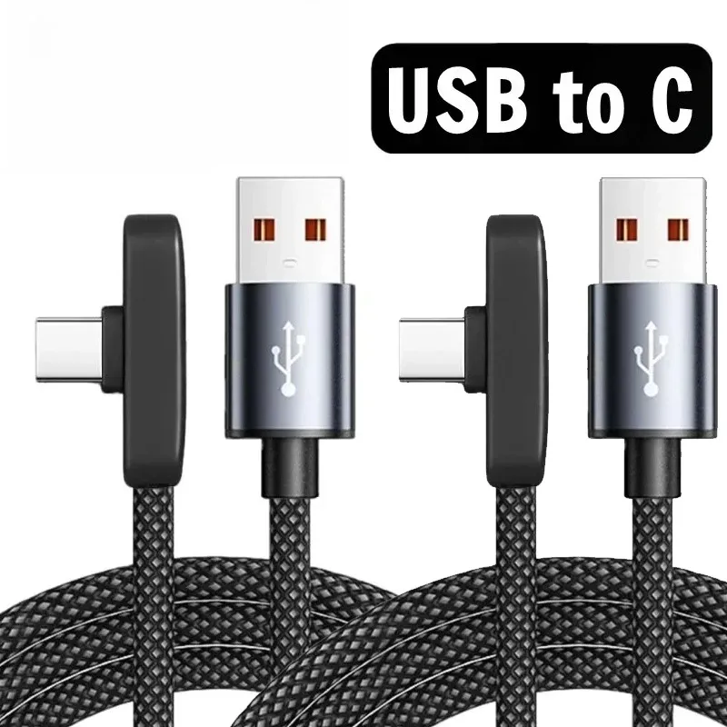 Câble USB Type-C à charge rapide 100 W, portable, coudé à 90 degrés, en nylon tressé, pour iPhone, Samsung, Xiaomi, ordinateur portable et PC 11