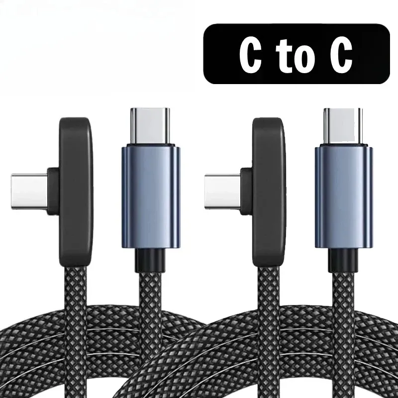Câble USB Type-C à charge rapide 100 W, portable, coudé à 90 degrés, en nylon tressé, pour iPhone, Samsung, Xiaomi, ordinateur portable et PC 8