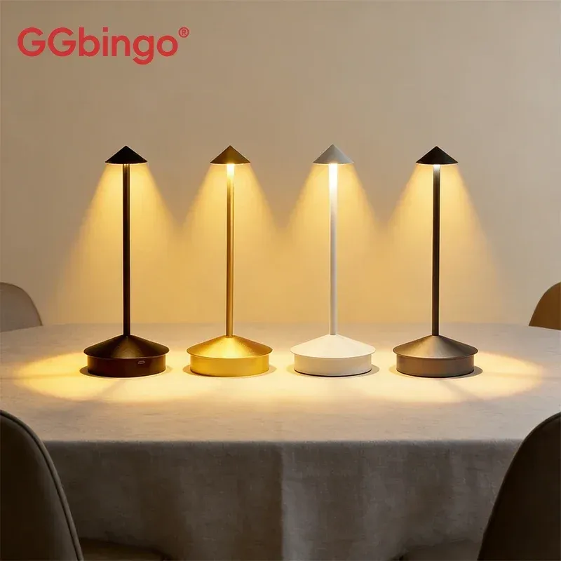 Lampe de table LED rechargeable à capteur tactile, 3 températures de couleur et gradation progressive, idéale pour restaurant, bar et chambre 1