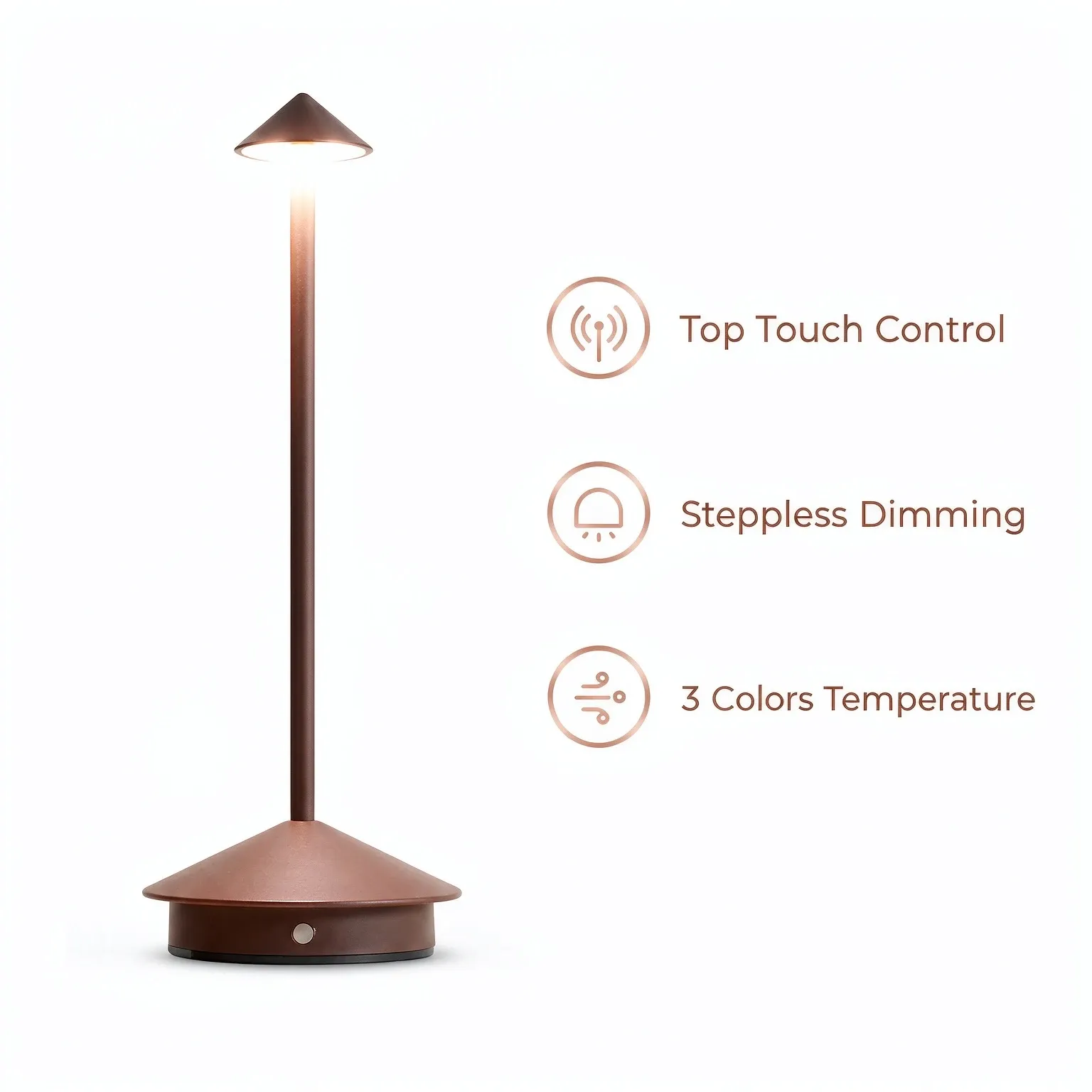 Lampe de table sans fil, ambiance chaleureuse