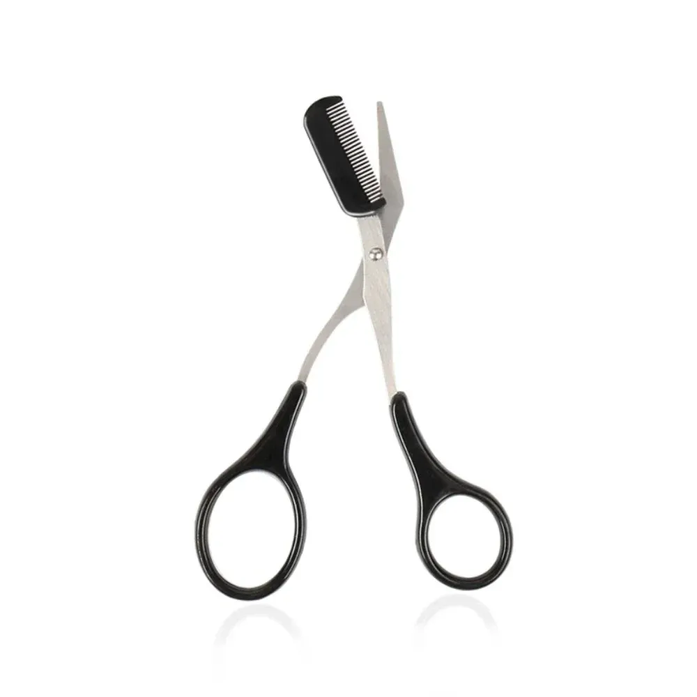 Ciseaux à sourcils en acier inoxydable avec peigne, outil de beauté pour femme 7