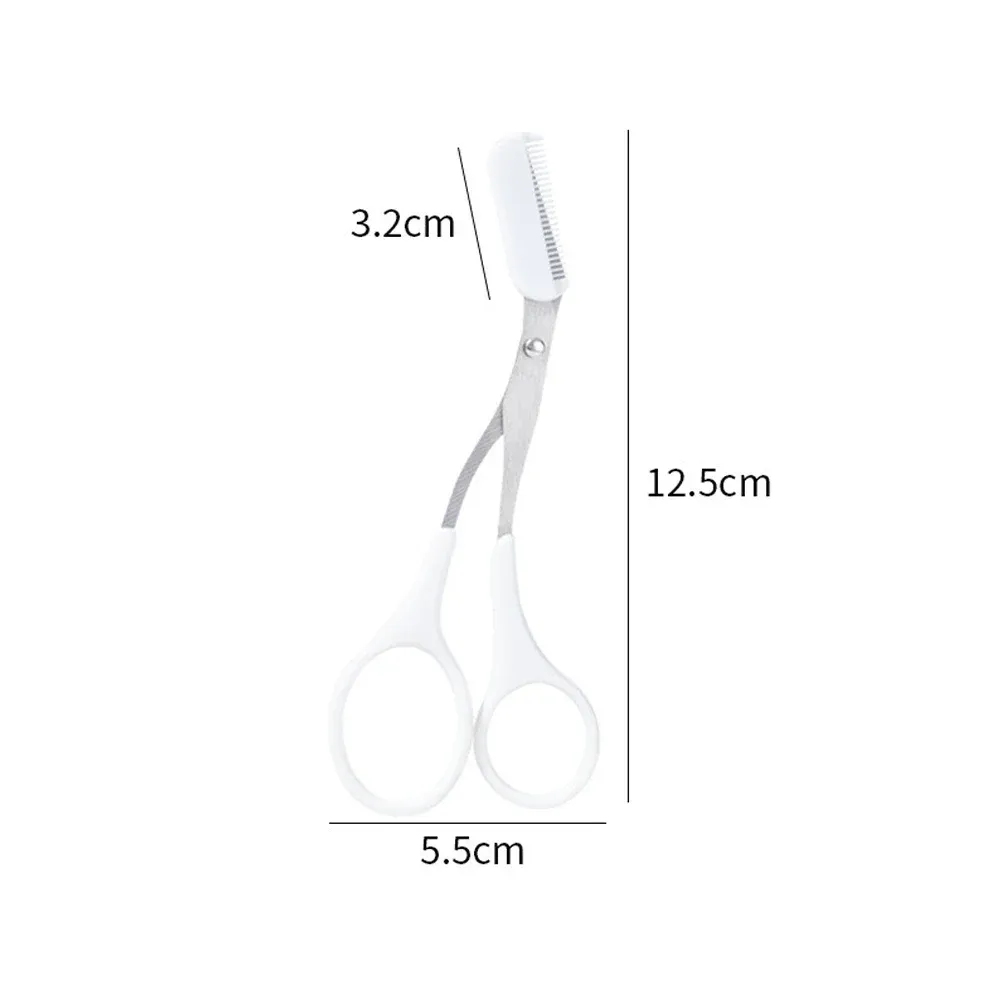 Ciseaux à sourcils en acier inoxydable avec peigne, outil de beauté pour femme 8