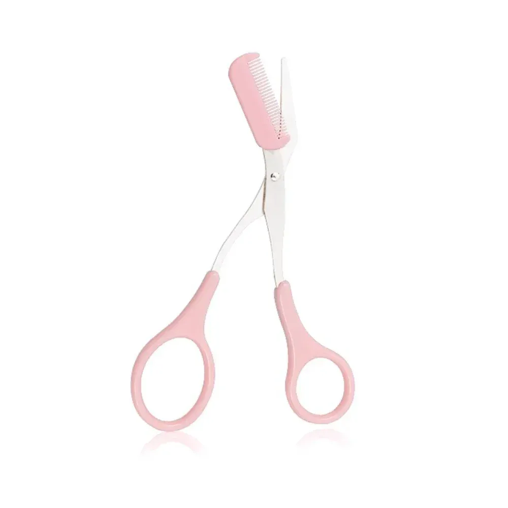 Ciseaux à sourcils en acier inoxydable avec peigne, outil de beauté pour femme 9