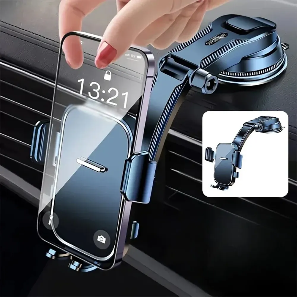 Support universel de téléphone pour voiture à fixation sur tableau de bord, rotation à 360° et tige d'extension 1