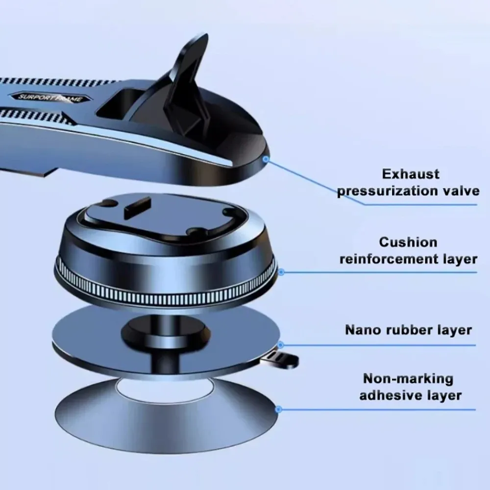 Support universel de téléphone pour voiture à fixation sur tableau de bord, rotation à 360° et tige d'extension 3