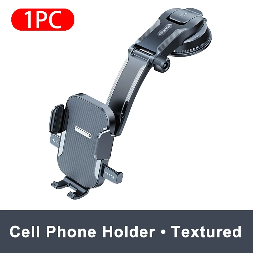 Support universel de téléphone pour voiture à fixation sur tableau de bord, rotation à 360° et tige d'extension 8