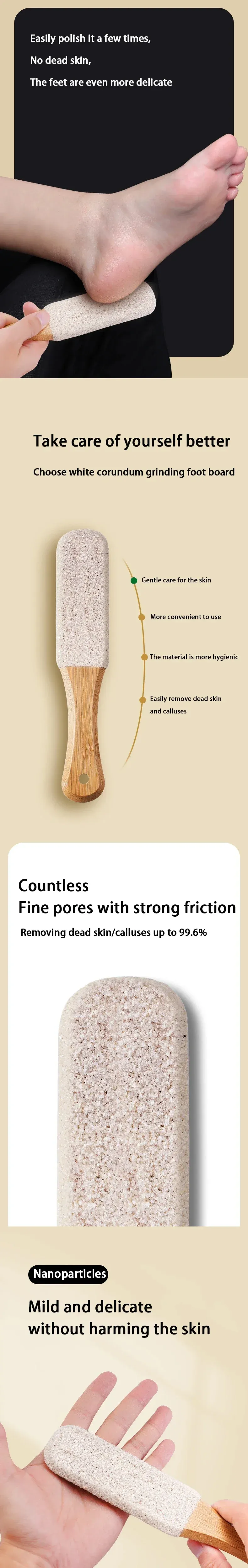 Détail de la surface d'exfoliation pour les pieds