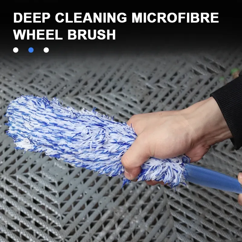 Brosse portable pour jante de roue de voiture en peluche SEAMETAL, outil de lavage et de nettoyage pour le détaillage automobile 3