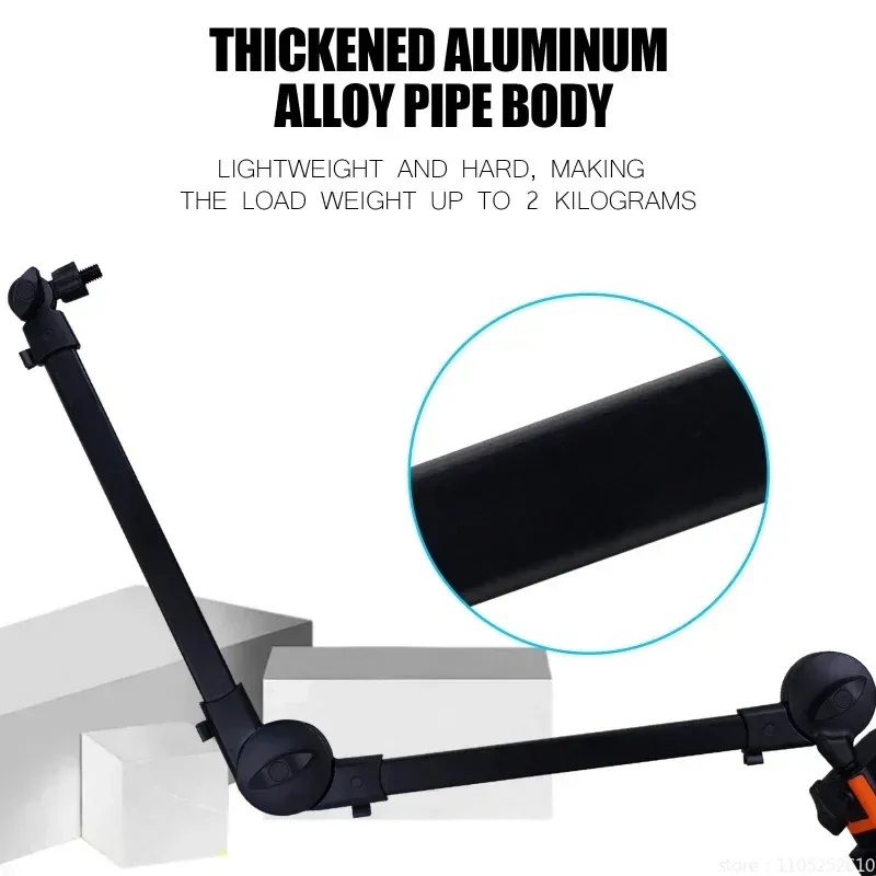 Support de microphone pliable à bras long sans ressort, pour bureau et diffusion en direct 4