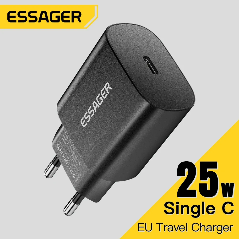 Chargeur USB-C 25 W à charge rapide PD pour iPhone 16, 15 Pro Max, Xiaomi 14, OnePlus et Samsung