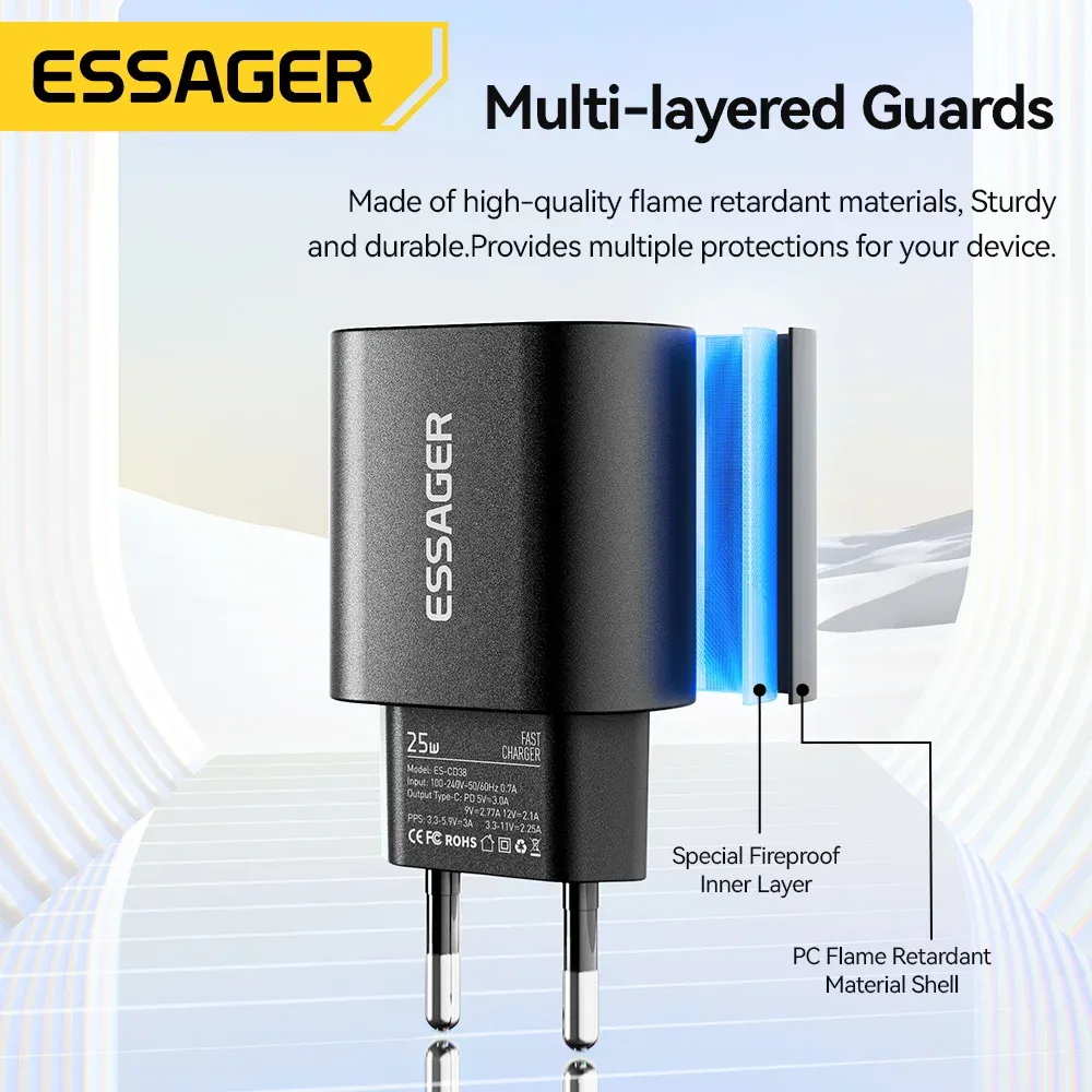 Chargeur USB-C 25 W à charge rapide PD pour iPhone 16, 15 Pro Max, Xiaomi 14, OnePlus et Samsung 4