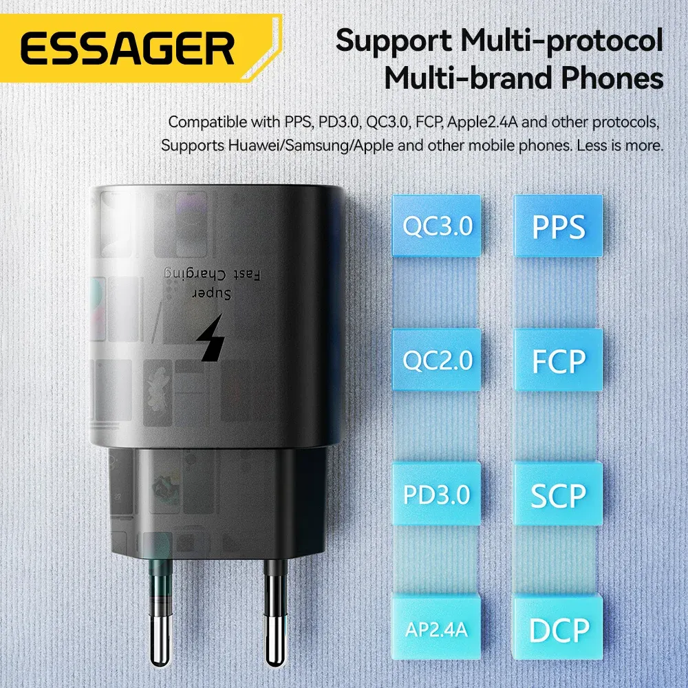 Chargeur USB-C 25 W à charge rapide PD pour iPhone 16, 15 Pro Max, Xiaomi 14, OnePlus et Samsung 6