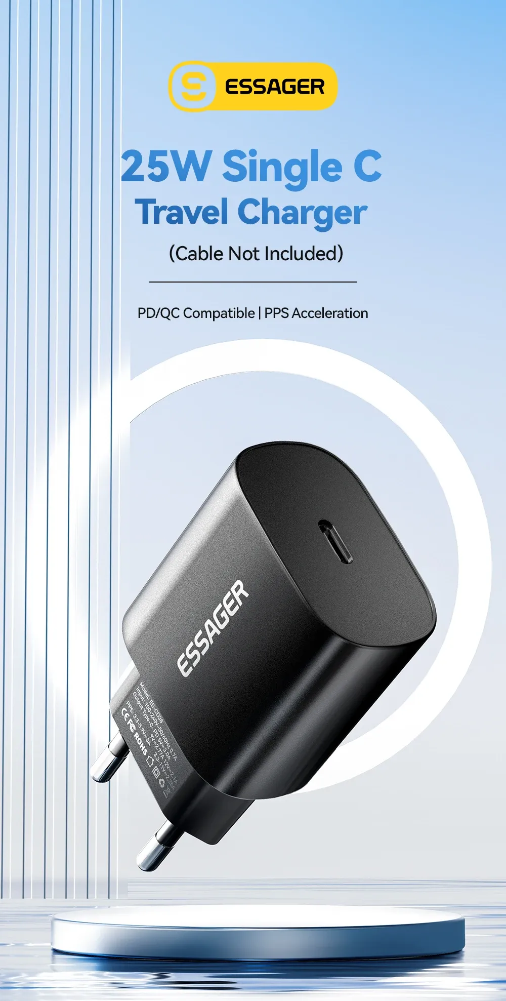 Chargeur Essager, détail du design