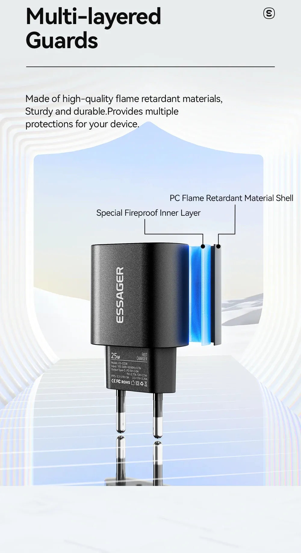 Chargeur Essager, détails de l'ensemble