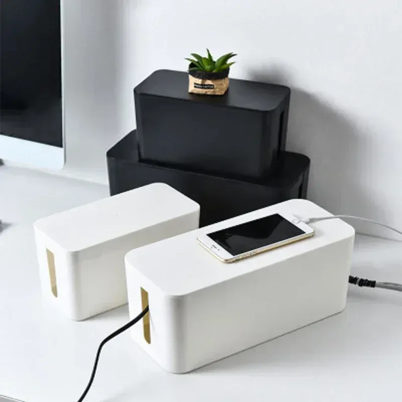 Boîte de rangement pour câbles et multiprises de bureau, organiseur anti-poussière pour prises et fils