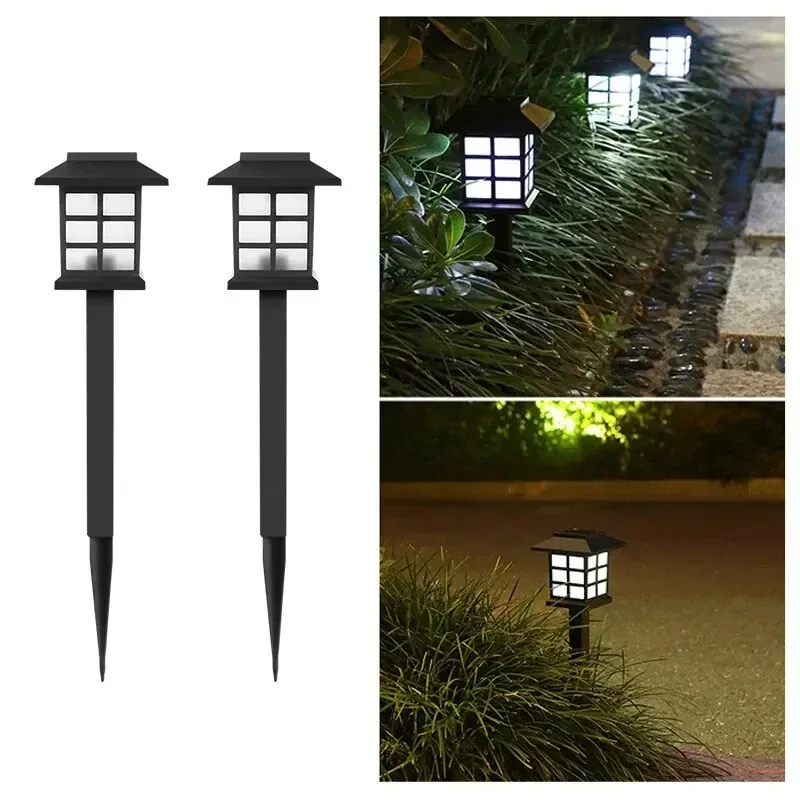 Lot de 2 lampes solaires extérieures étanches pour allée, jardin, cour, patio et chemin, éclairage paysager décoratif, idéal pour le camping 8