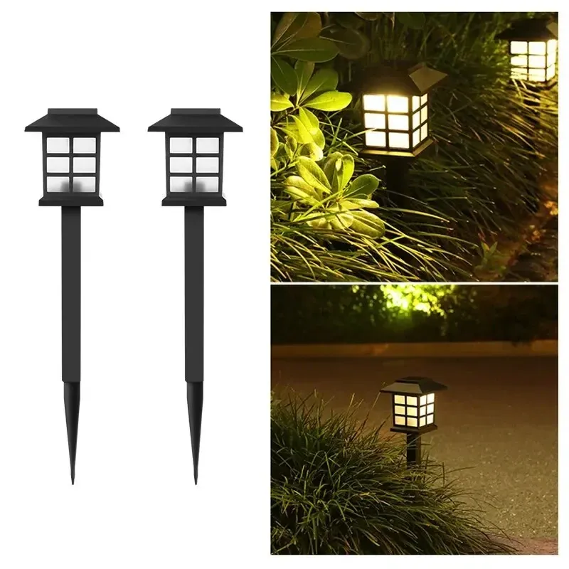 Lot de 2 lampes solaires extérieures étanches pour allée, jardin, cour, patio et chemin, éclairage paysager décoratif, idéal pour le camping 7