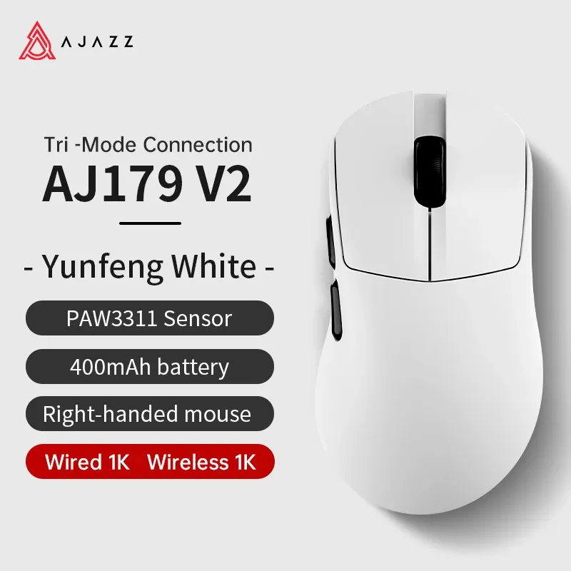 Souris de jeu sans fil AJAZZ AJ179 PRO PAW3395 avec base de charge RGB, 26 000 DPI, ergonomique et légère 13