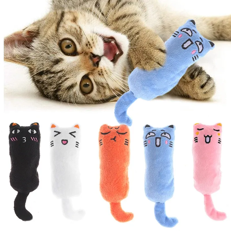 Jouet interactif en peluche pour chat à l'herbe-aux-chats, à mâcher et grinçant, idéal pour chaton 1