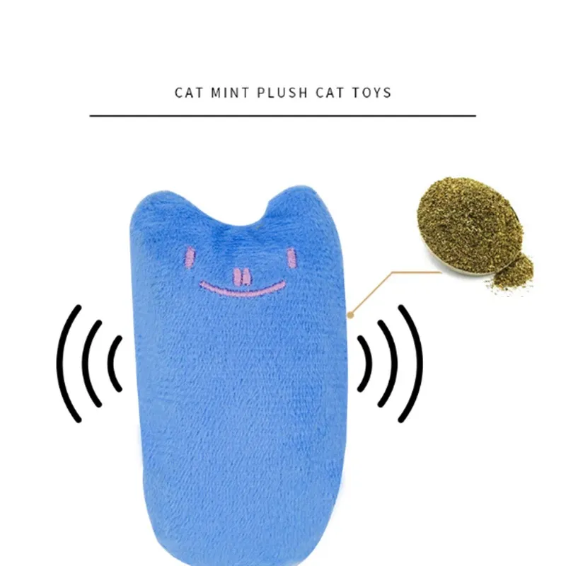Jouet interactif en peluche pour chat à l'herbe-aux-chats, à mâcher et grinçant, idéal pour chaton 3