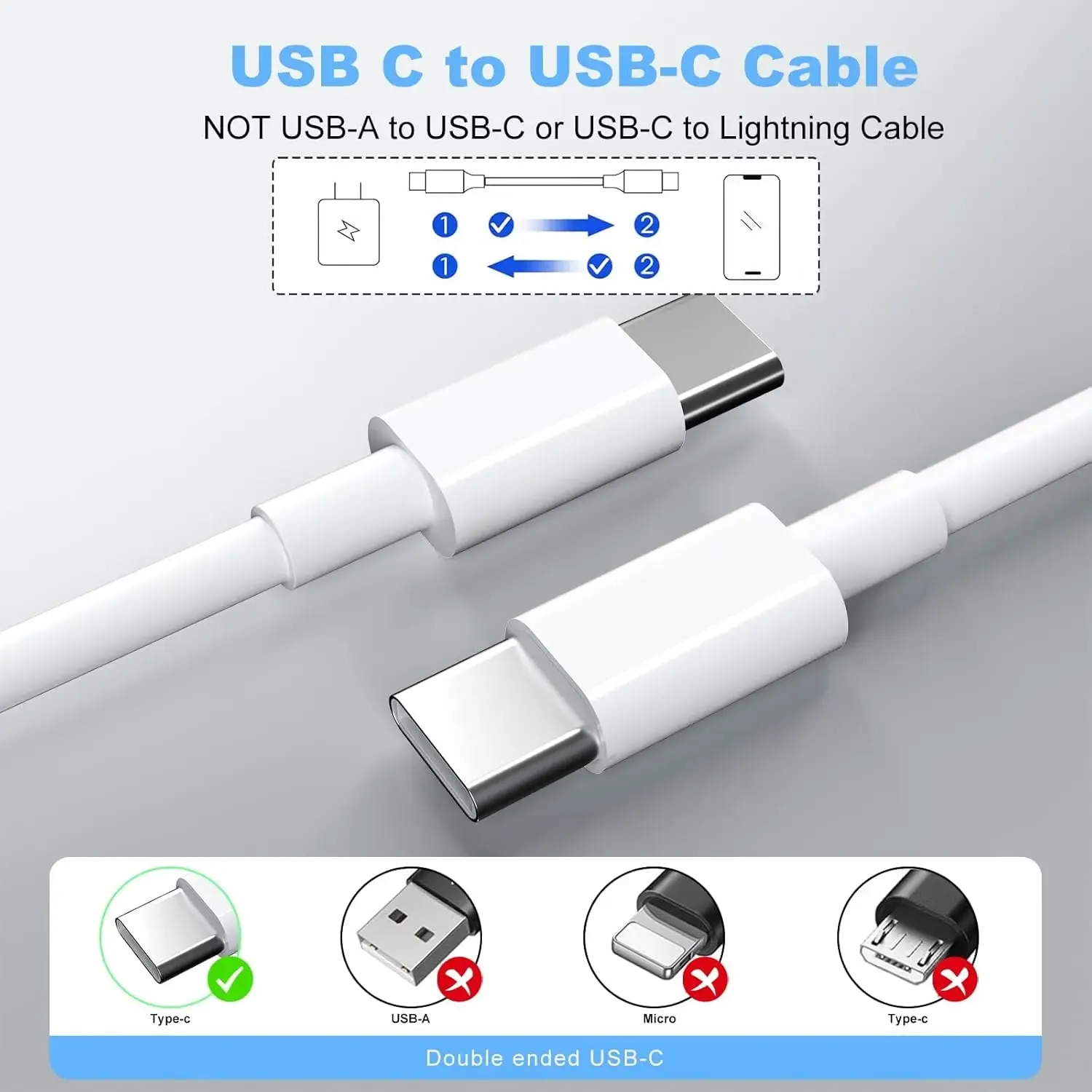 Lot de câbles de charge USB-C prêts à l'emploi
