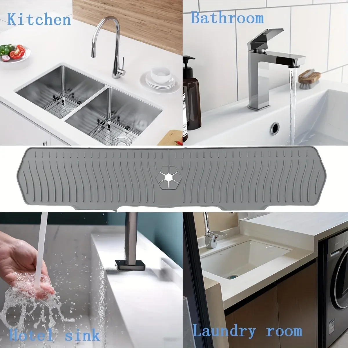 Tapis de protection anti-éclaboussures en silicone pour robinet et évier de cuisine 6