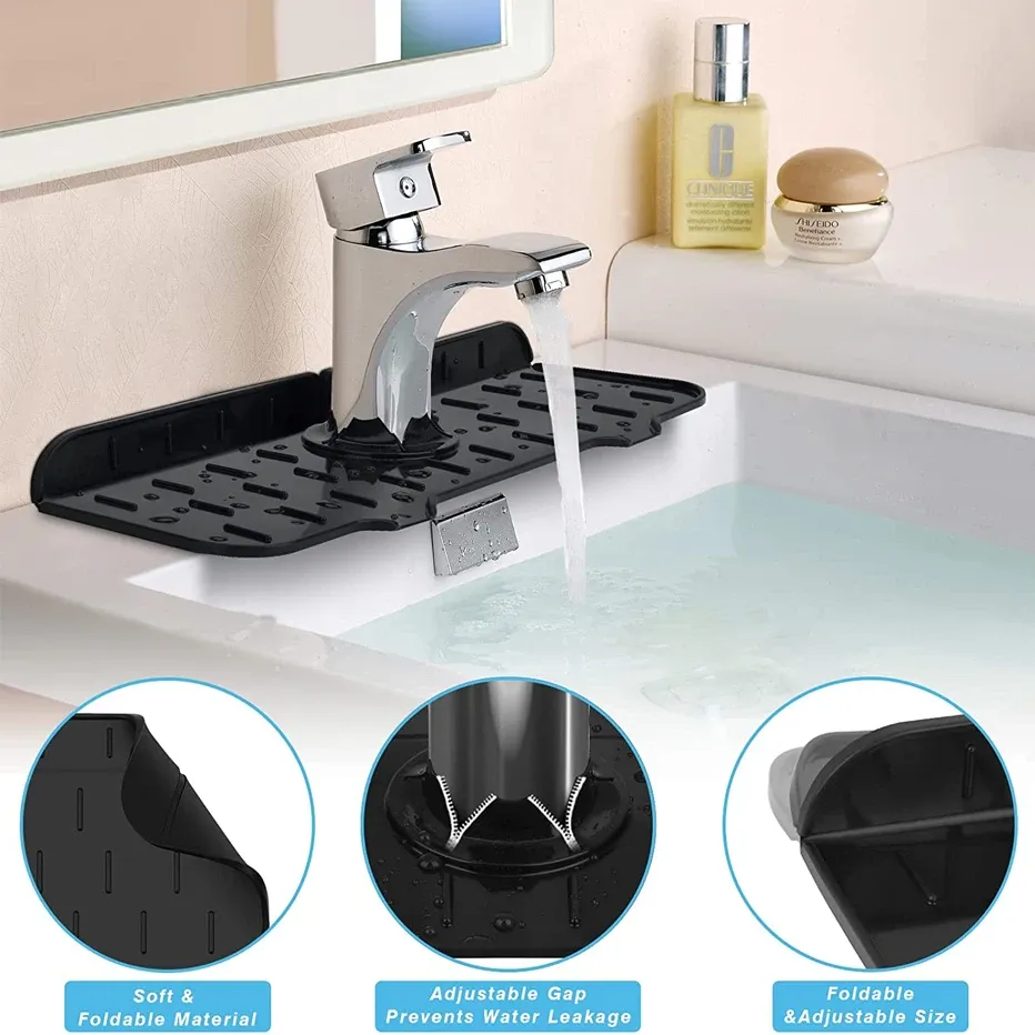 Tapis de protection pour robinet en silicone en situation