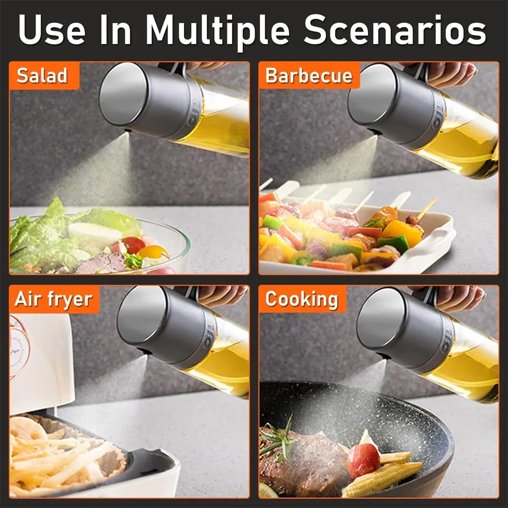 Flacon pulvérisateur d'huile de cuisson 250 ml avec brosse, pour friteuse à air chaud 3