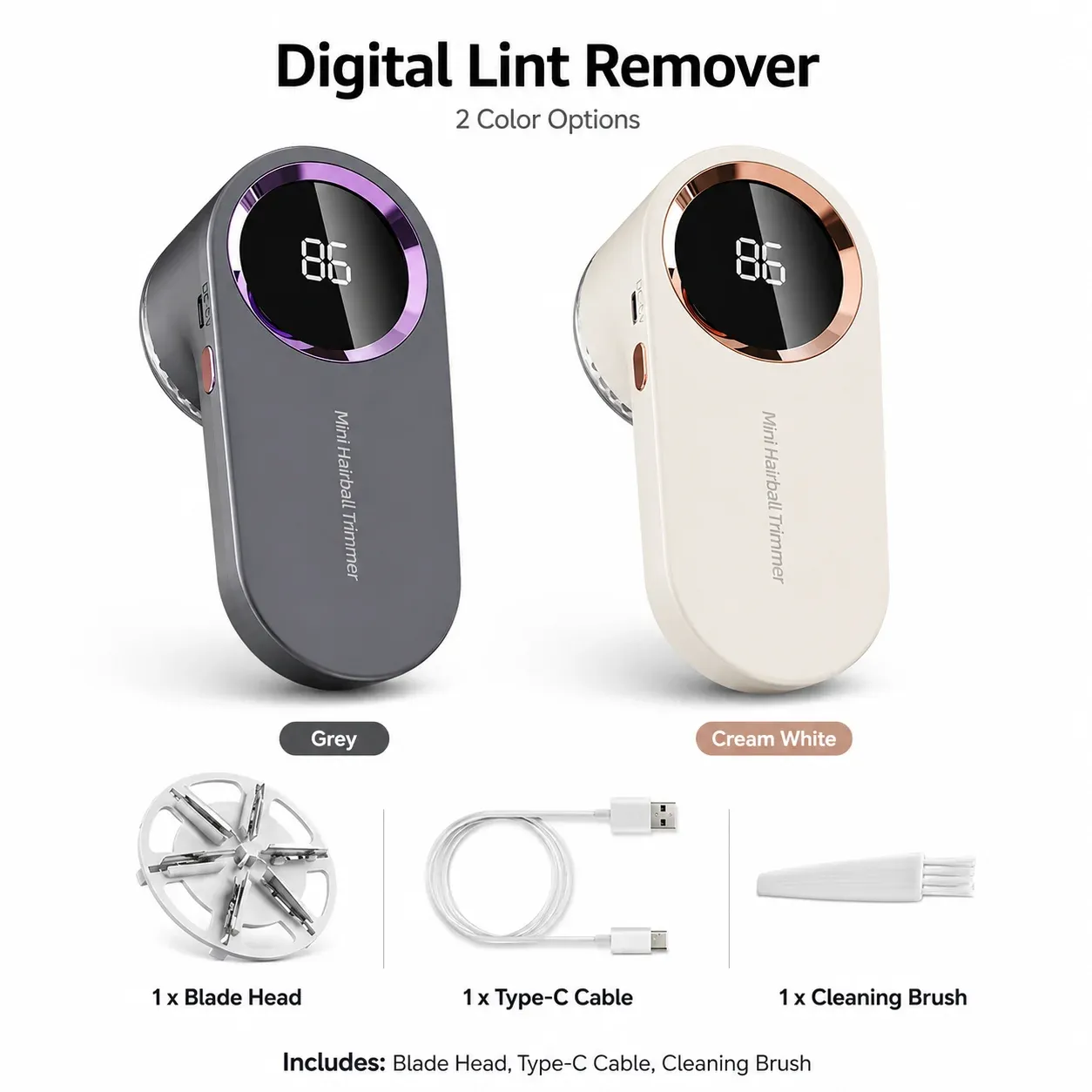 Rasoir anti-bouloches électrique rechargeable USB avec LED, pour vêtements et tissus 6