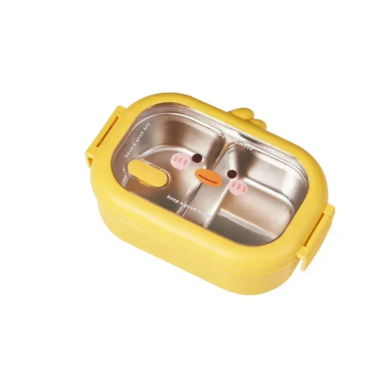 Boîte à déjeuner Bento en acier inoxydable avec compartiments séparés, hermétique et portable 7