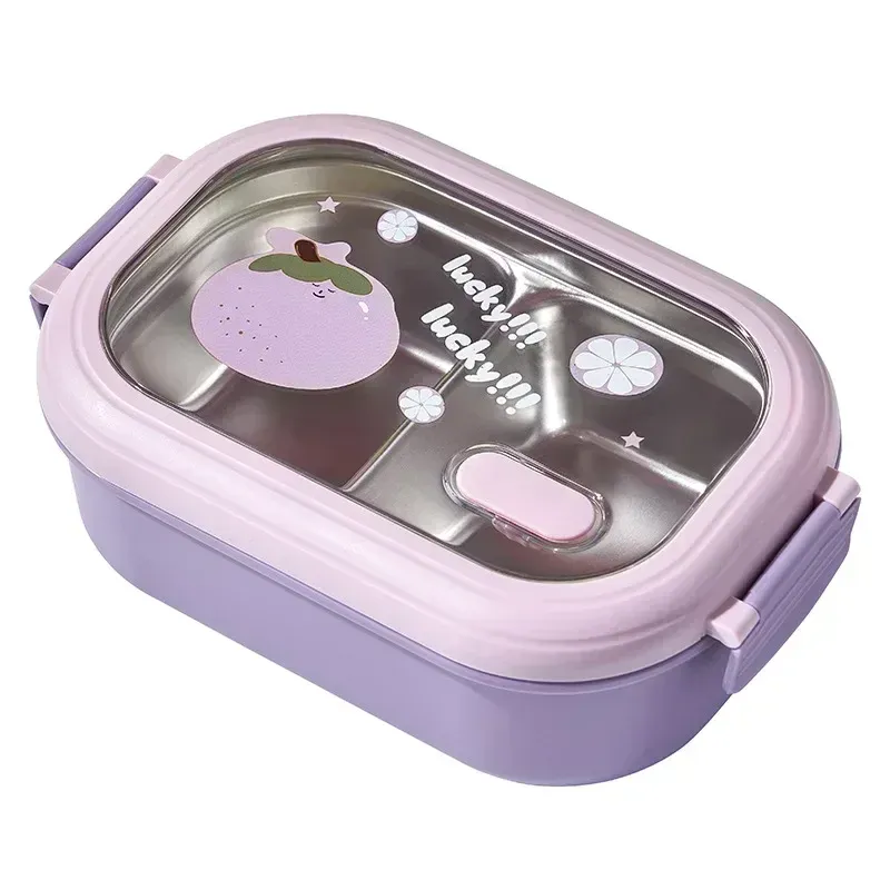 Boîte à déjeuner Bento en acier inoxydable avec compartiments séparés, hermétique et portable 9