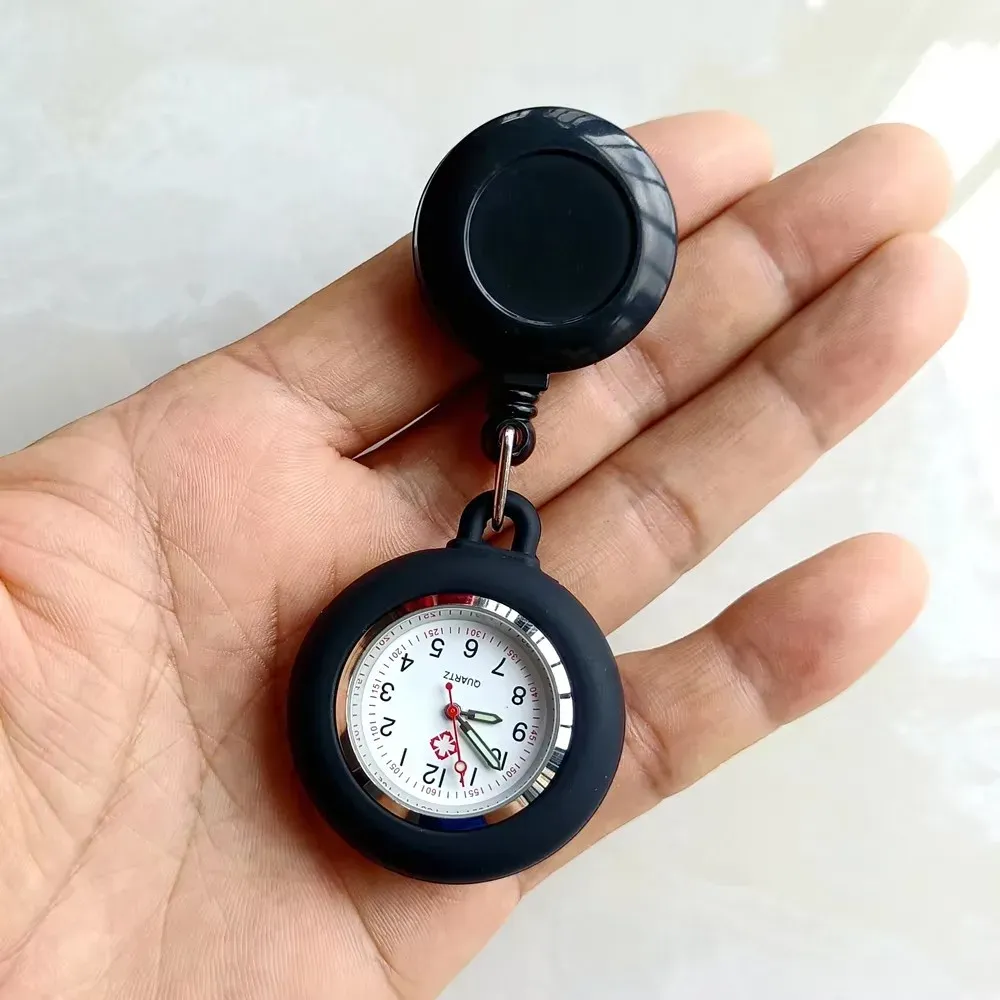 Montre de poche rétractable à cadran simple pour infirmière et médecin, avec clip 11
