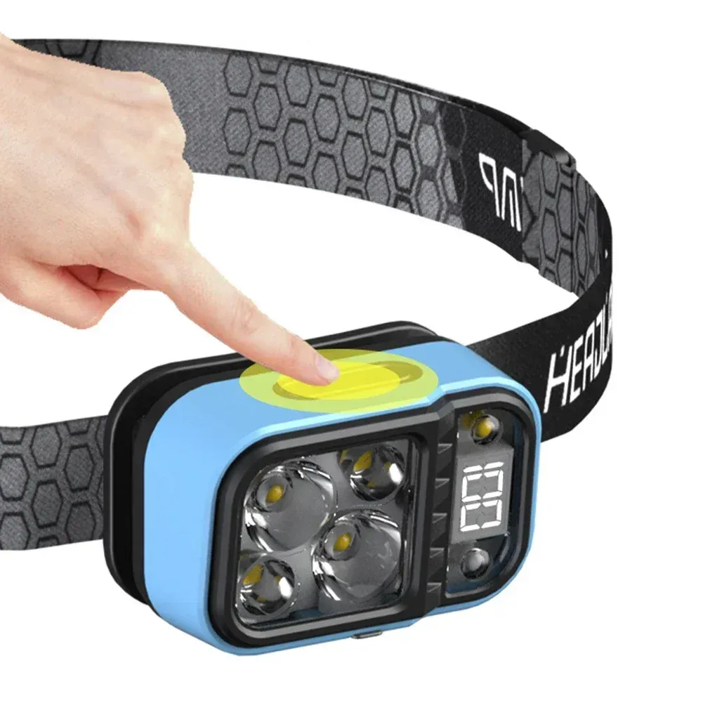 Lampe frontale LED à capteur de mouvement rechargeable USB-C, lampe de travail puissante pour la randonnée, la course à pied et la réparation 2