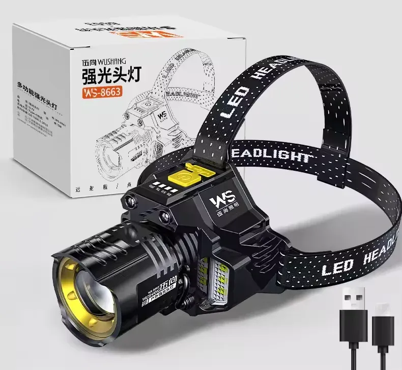 Lampe frontale LED à capteur de mouvement rechargeable USB-C, lampe de travail puissante pour la randonnée, la course à pied et la réparation 13