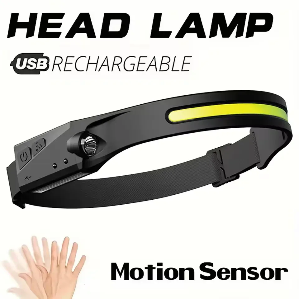 Lampe frontale LED à capteur de mouvement rechargeable USB-C, lampe de travail puissante pour la randonnée, la course à pied et la réparation 14