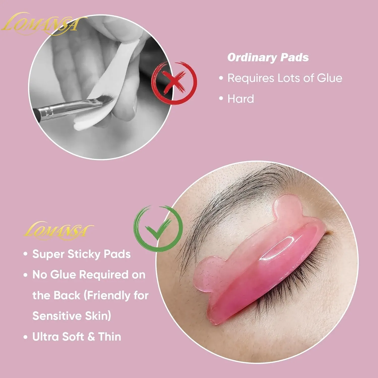 Lomansa Lot de 5 paires de tampons en silicone en forme de U pour rehaussement de cils, accessoires de beauté pour lifting de cils 3