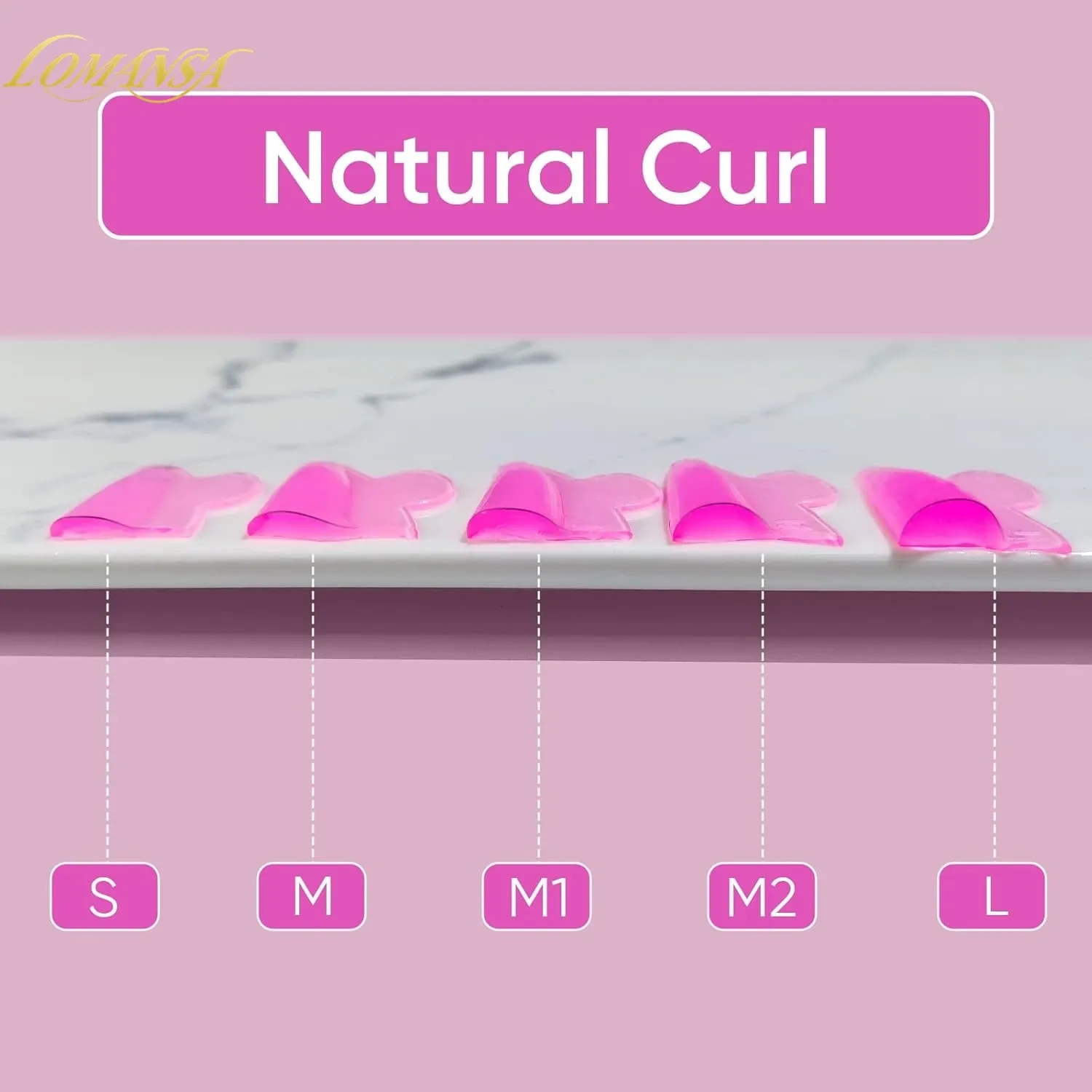 Lomansa Lot de 5 paires de tampons en silicone en forme de U pour rehaussement de cils, accessoires de beauté pour lifting de cils 2