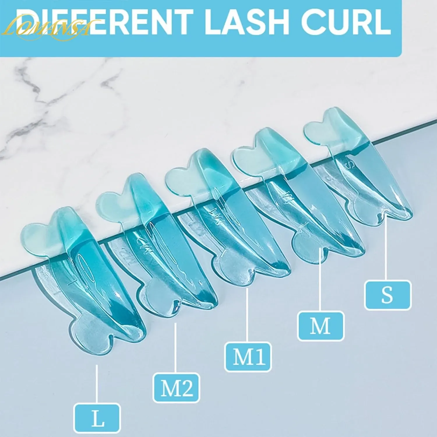 Lomansa Lot de 5 paires de tampons en silicone en forme de U pour rehaussement de cils, accessoires de beauté pour lifting de cils 4