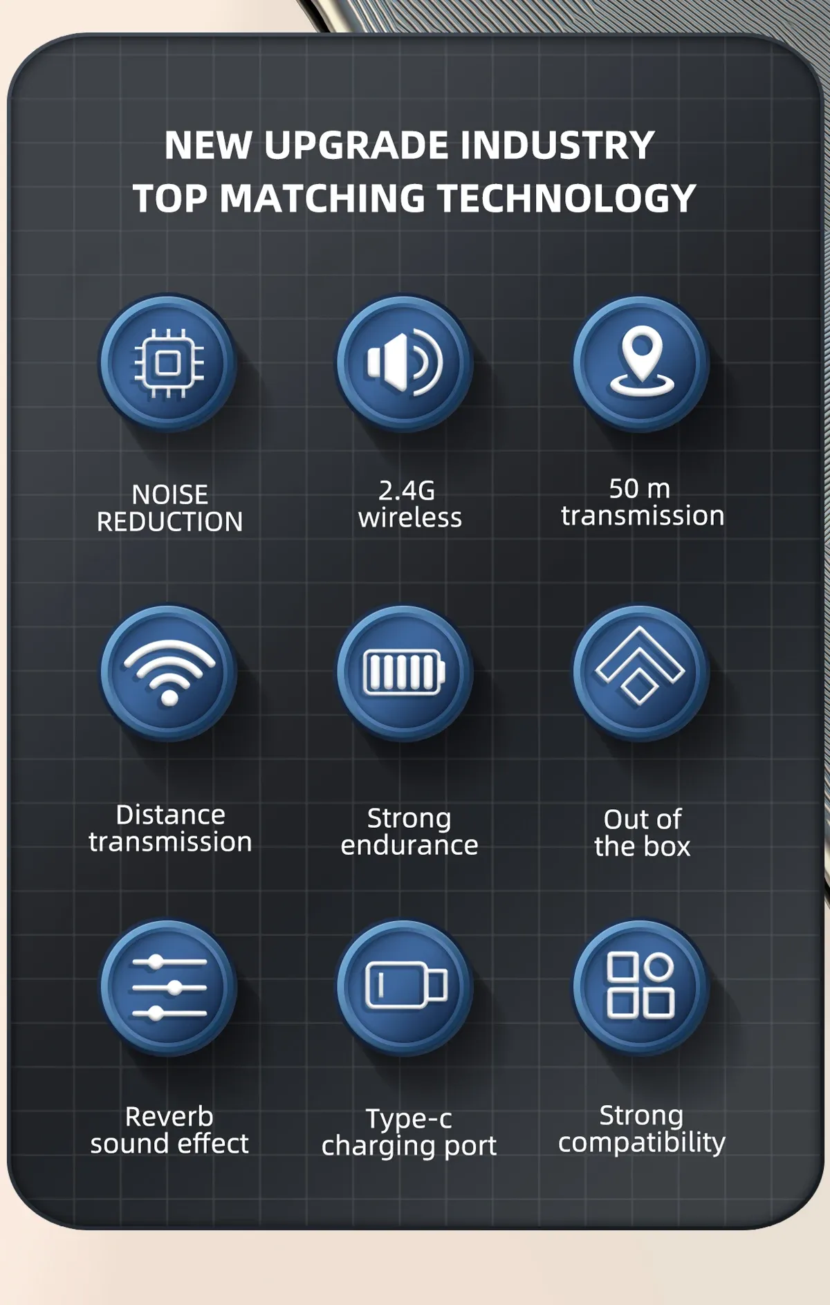 Microphone-cravate sans fil J21 pour iPhone et Android, enregistrement audio et vidéo portable avec réduction du bruit, idéal pour vlogs et diffusions en direct 5