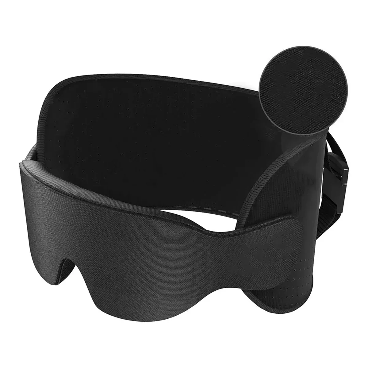 WFF Oreiller de voyage cervical pour avion, avec sangle de tête surdimensionnée et masque pour les yeux 2