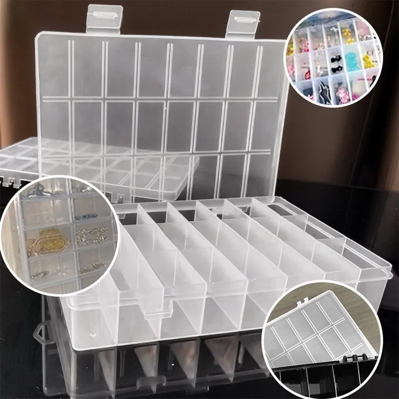 Boîte de rangement transparente pour bijoux et petits objets