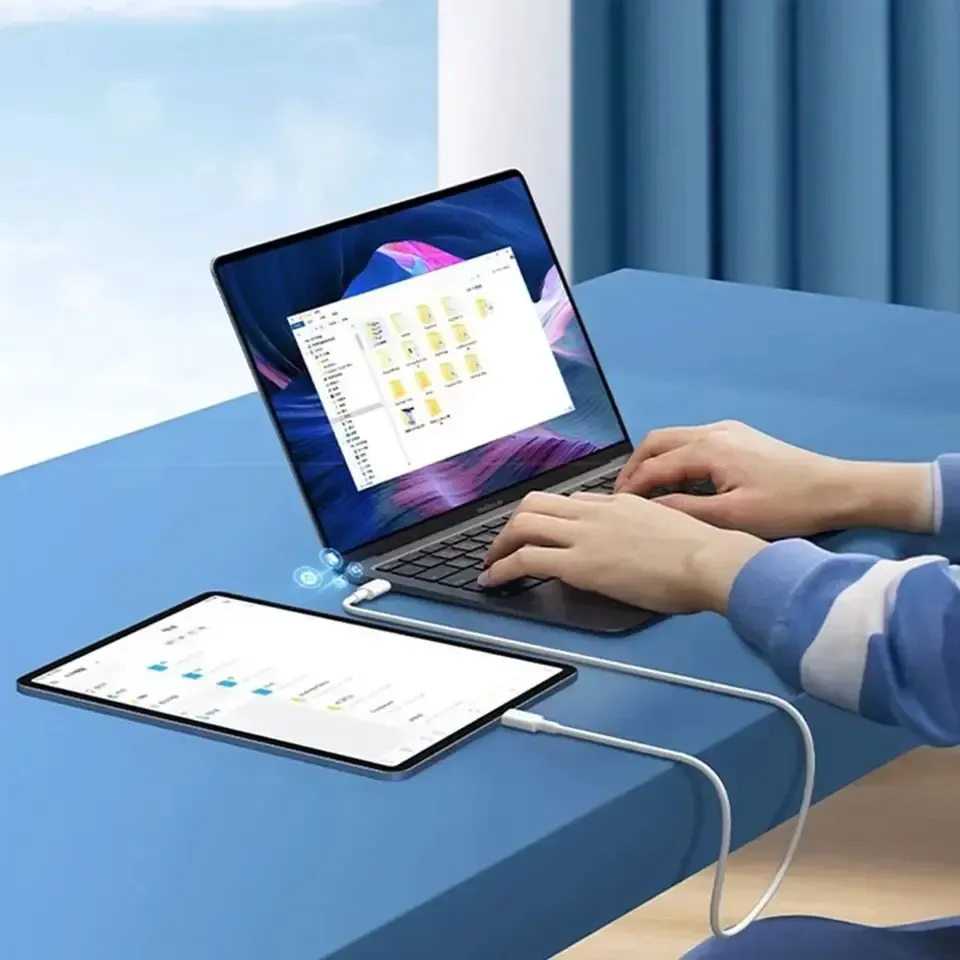 Détail des connecteurs USB-C du câble de charge