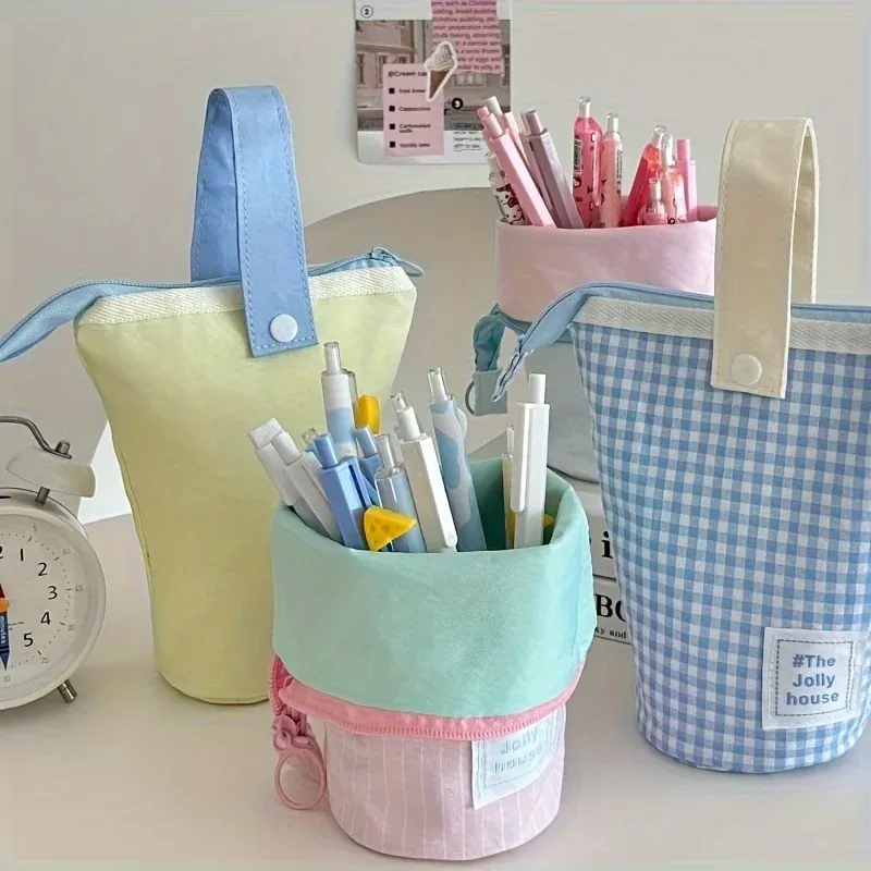 Jolly House – Trousse à crayons grande capacité, organisateur de bureau en tissu avec fermeture éclair, porte-stylo pour l'école, le bureau et les voyages - Image 1