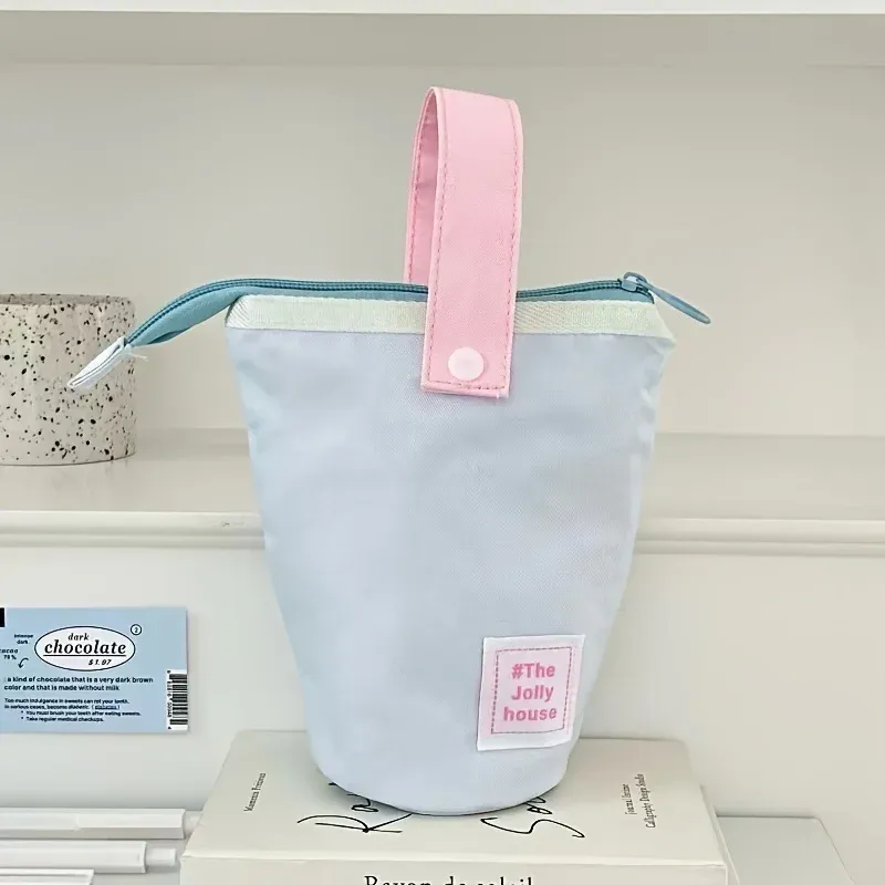 Jolly House – Trousse à crayons grande capacité, organisateur de bureau en tissu avec fermeture éclair, porte-stylo pour l'école, le bureau et les voyages 7