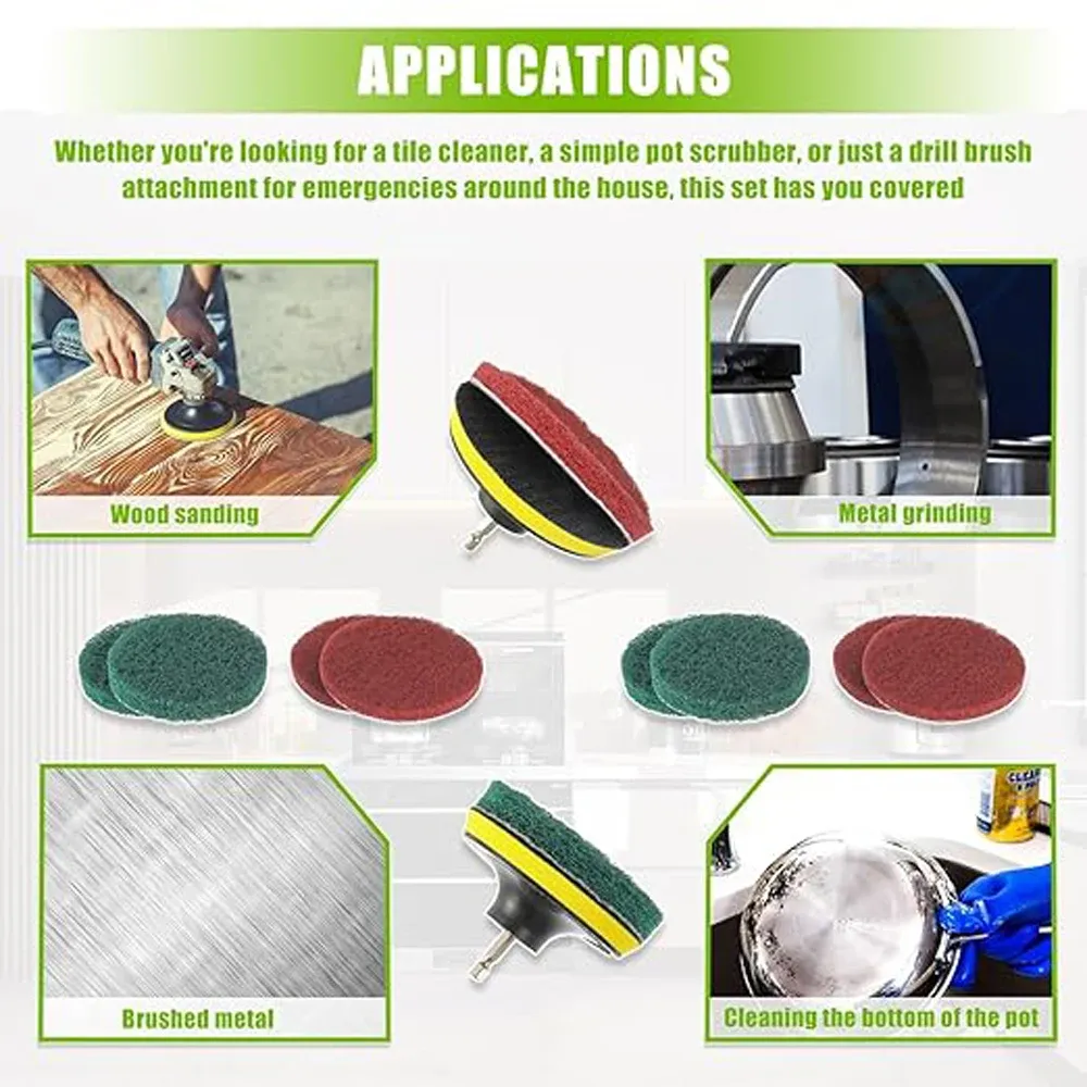Kit de brosses de nettoyage pour perceuse électrique, brosses de nettoyage pour salle de bains et baignoire 3