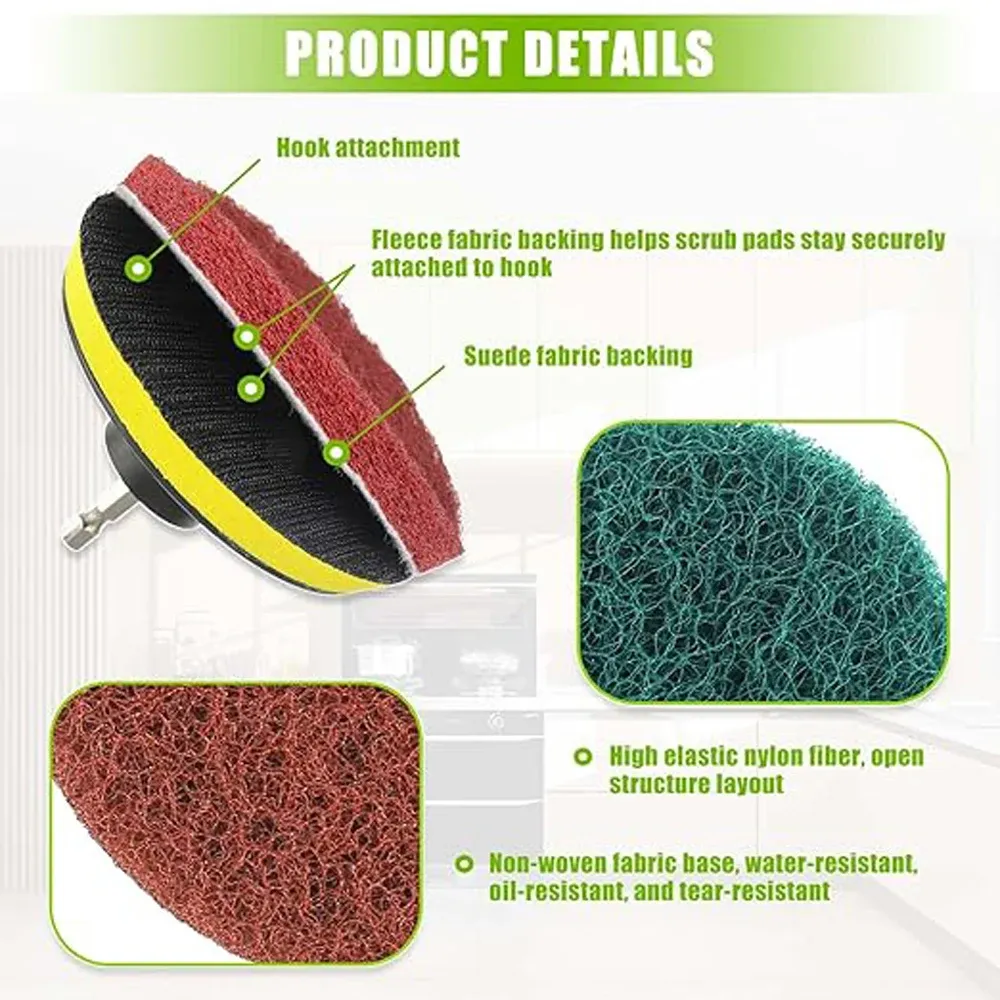 Kit de brosses de nettoyage pour perceuse électrique, brosses de nettoyage pour salle de bains et baignoire 2