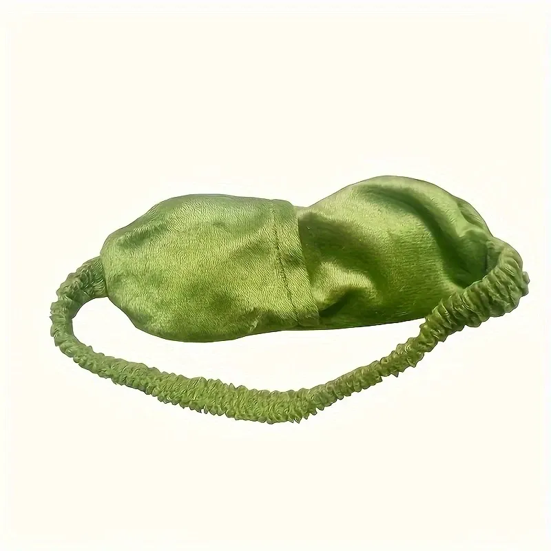 Masque pour les yeux en forme de grenouille verte, doux et confortable, idéal pour dormir, voyager et à la maison 2