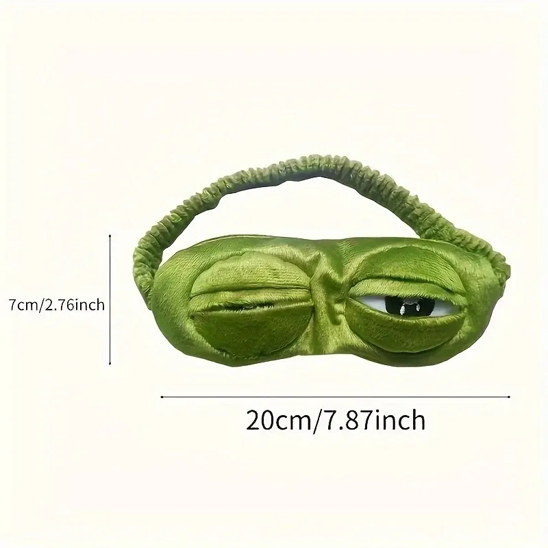 Masque pour les yeux en forme de grenouille verte, doux et confortable, idéal pour dormir, voyager et à la maison 6